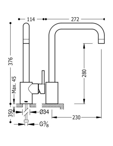GRIFO MONOMANDO FREGADERO MAX-TRES