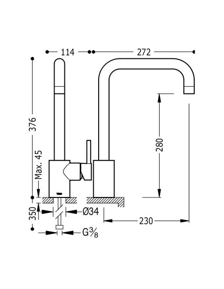 GRIFO MONOMANDO FREGADERO MAX-TRES