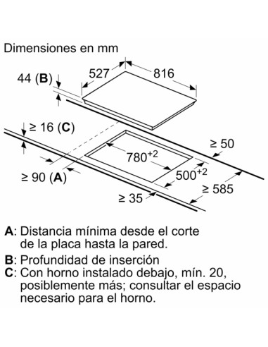 PLACA VITROCERAMICA NEGRO DE 80cm CON...