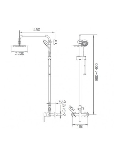 COLUMNA DUCHA IMEX MODELO ROMA