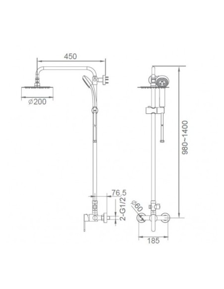 COLUMNA DUCHA IMEX MODELO ROMA