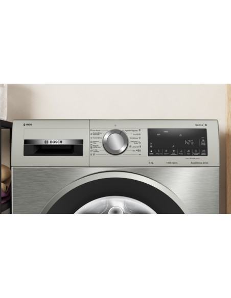 SERIE 6 LAVADORA BOSCH DE CARGA FRONTAL 9 KG Y 1400 R.PM. ACERO INOXIDABLE