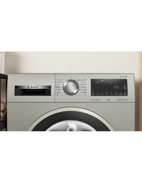 SERIE 6 LAVADORA BOSCH DE CARGA FRONTAL DE 10 KG 1400 R.P.M EN ACERO MATE ANTIHUELLAS