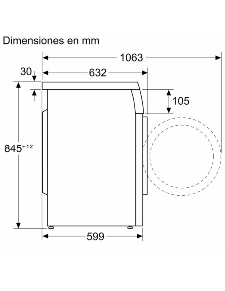 SERIE 6 LAVADORA BOSCH DE CARGA FRONTAL DE 9 KG DE 1400 R.P.M ACERO INOXIDABLE