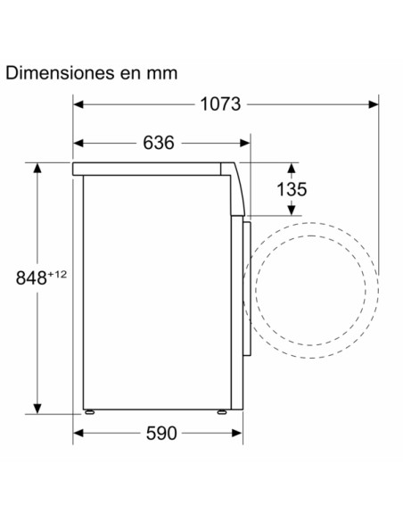 SERIE 6 LAVADORA DE CARGA FRONTAL 9 KG 1200 R.P.M. ACERO INOXIDABLE