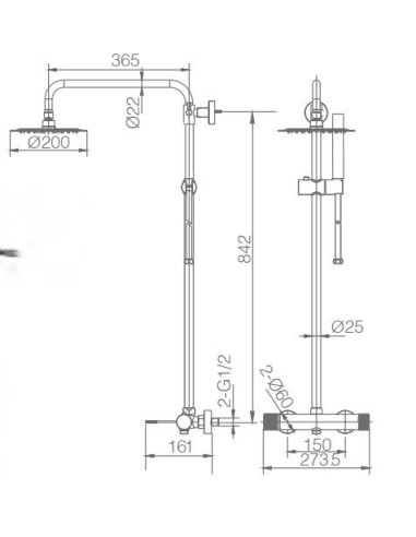 COLUMNA DE DUCHA IMEX MODELO LINE...