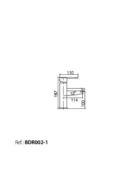 GRIFO MONOMANDO LAVABO IMEX MODELO ROMA NEGRO MATE