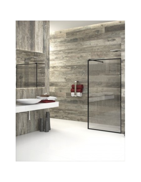 MAMPARA DE DUCHA SERIE NIDIA 3 EN ACABADO NEGRO