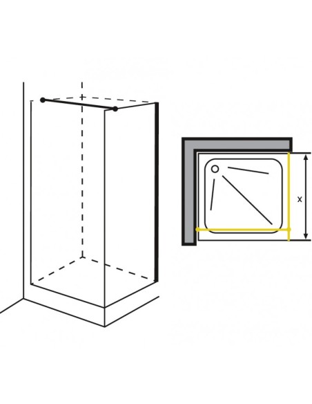 MAMPARA DE DUCHA SERIE NIDIA 3 EN ACABADO NEGRO