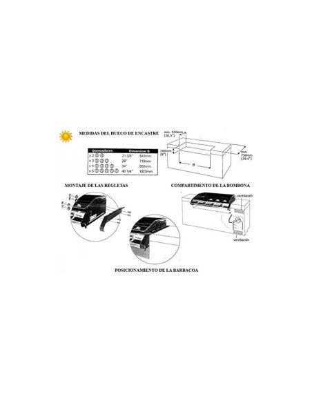 BARBACOA ENCASTRABLE DISCOVERY PREMIUM INOX 4B