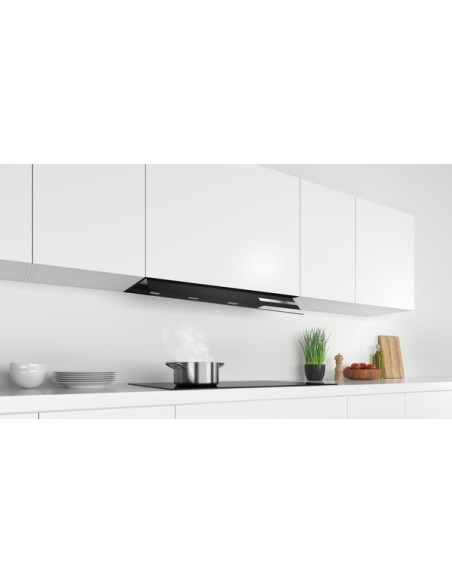 SERIE 6, CAMPANA DECORATIVA BOSCH INTEGRADA  DE 90 CM CRISTAL NEGRO