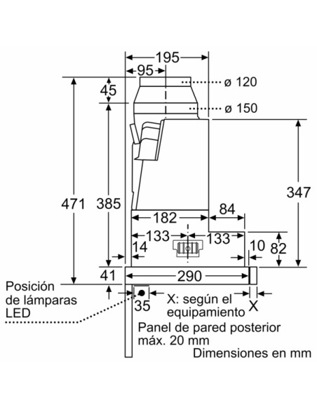 SERIE 4, CAMPANA BOSCH TELESCOPICA DE 60 CM PLATEADO