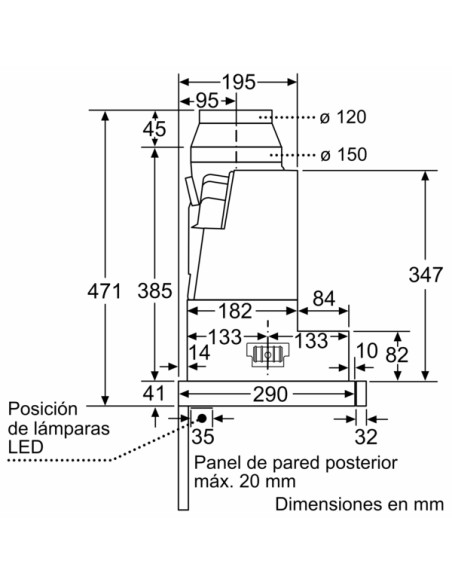 SERIE 8, CAMPANA BOSCH TELESCÓPICA 60 CM ACERO INOXIDABLE