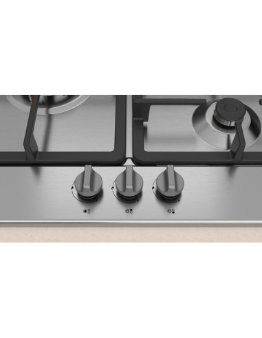 PLACA 3 FGOS. A GAS 60cm EN ACERO DE... PLACA 3 FGOS. A GAS 60cm EN ACERO DE...