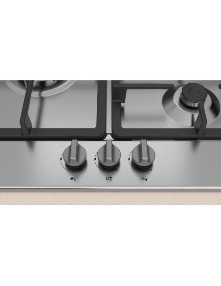 PLACA 3 FGOS. A GAS 60cm EN ACERO DE BALAY