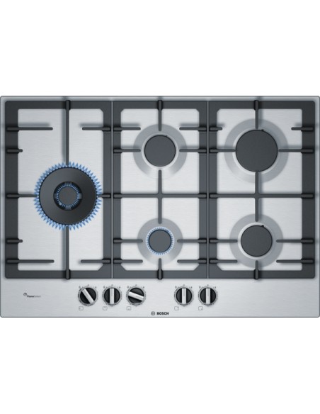 PLACA A GAS DE 5 FGOS. 75cm EN ACERO DE BOSCH