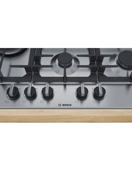 PLACA A GAS DE 5 FGOS. 75cm EN ACERO DE BOSCH