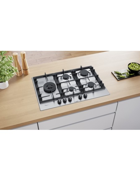 PLACA A GAS DE 5 FGOS. 75cm EN ACERO DE BOSCH