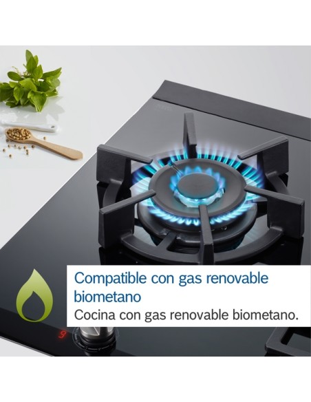 PLACA DE GAS EN VIDRIO TEMPLADO NEGRO BOSCH