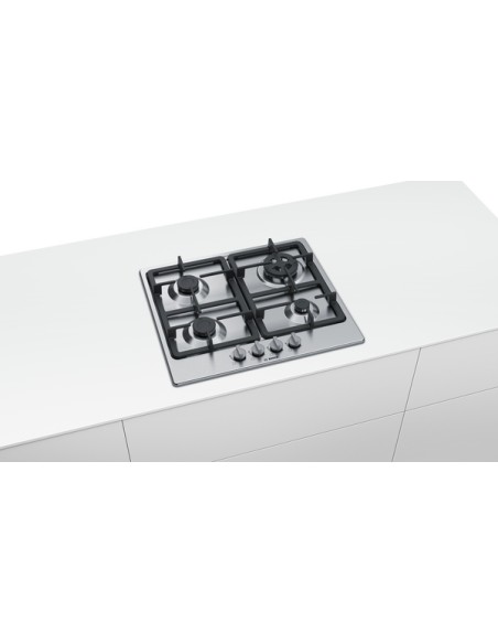 PLACA DE GAS EN ACERO CON 4 FGOS. DE BOSCH