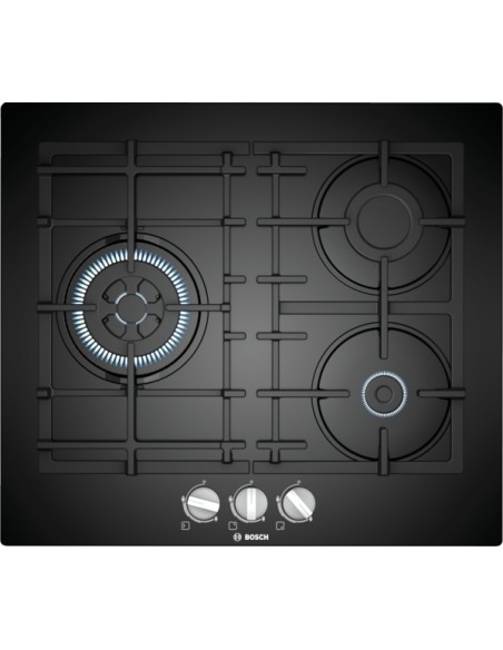 PLACA A GAS DE 3 FGOS. VIDRIO TEMPLADO DE BOSCH