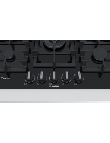 PLACA DE 5 FGOS. A GAS DE VIDRIO TEMPLADO EN NEGRO