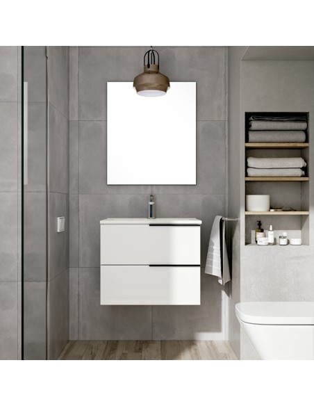 CONJUNTO MUEBLE DE BAÑO DE 60cm CON LAVABO DE UN SENO MODELO ODIN