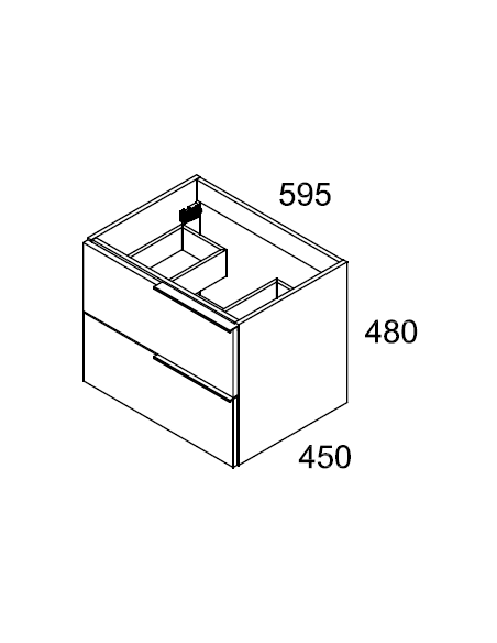 CONJUNTO MUEBLE DE BAÑO DE 60cm CON LAVABO DE UN SENO MODELO ODIN