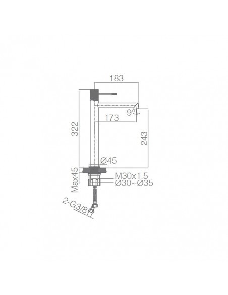 GRIFO MONOMANDO LAVABO ALTO MODELO LINE DE LA MARCA IMEX