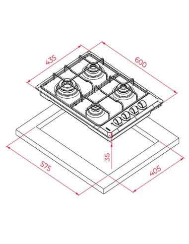 COCINA TEKA 4 FGOS A GAS BUTANO