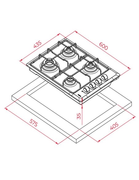 COCINA TEKA 4 FGOS A GAS BUTANO