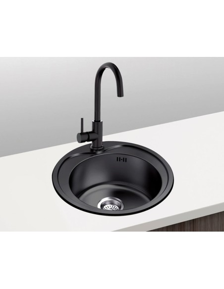 FREGADOR NEGRO INOX. MODELO ESTAMBUL