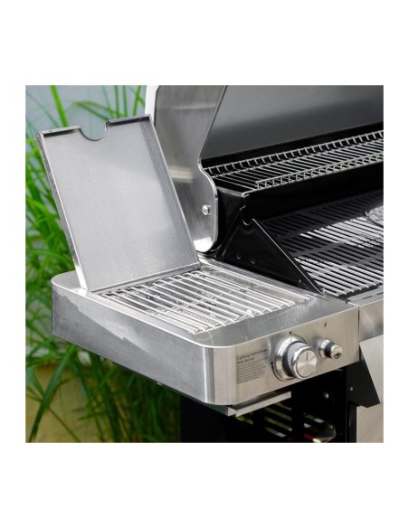 BARBACOA HIBRIDA DE 4 QUEMADORES EN ACERO INOXIDABLE