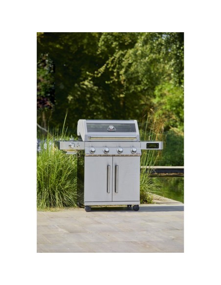 BARBACOA HIBRIDA DE 4 QUEMADORES EN ACERO INOXIDABLE