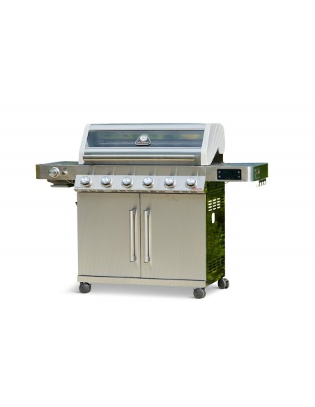 BARBACOA HÍBRIDA DE 6 QUEMADORES EN ACERO INOXIDABLE