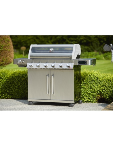 BARBACOA HÍBRIDA DE 6 QUEMADORES EN ACERO INOXIDABLE