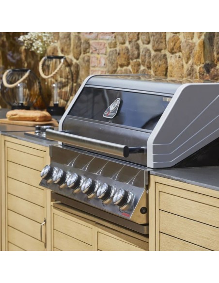 BARBACOA HIBRIDA ENCASTRABLE DE 6 QUEMADORES EN ACERO INOX.