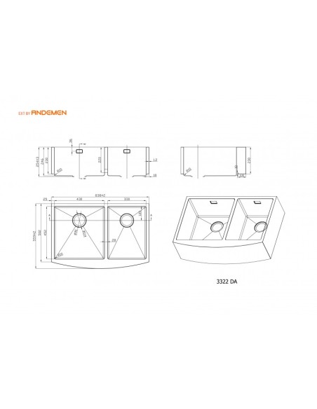 FREGADERO DE DOS SENOS MODELO CIRCÓN 2