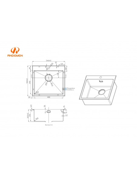 FREGADOR DE UN SENO MODELO CUARZO