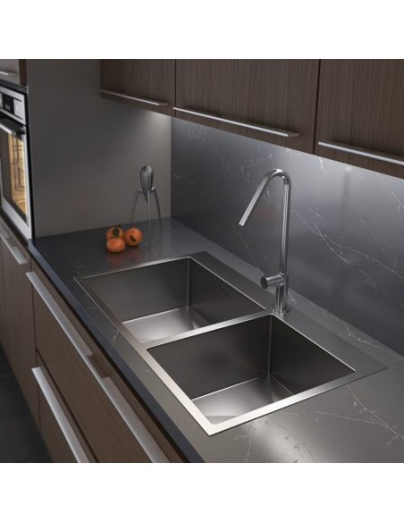 FREGADOR DE DOS SENOS MODELO TOPACIO